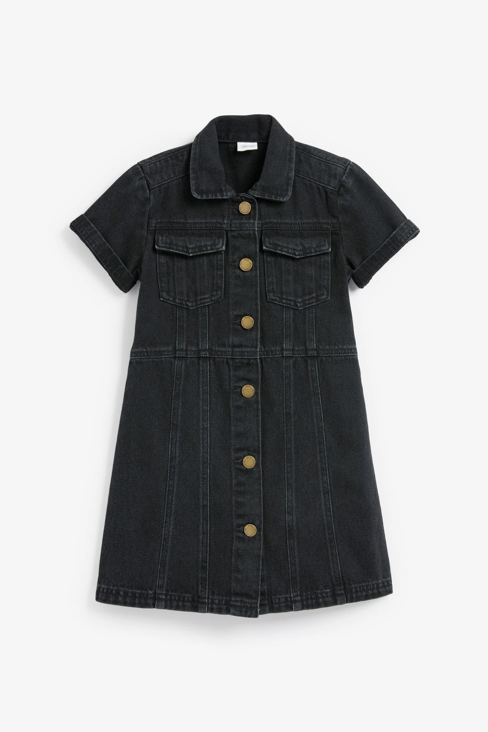 Next Black Fitted Denim Dress (3-16yrs) 6 Next Black Fitted Denim Dress (3-16yrs) - Image 4