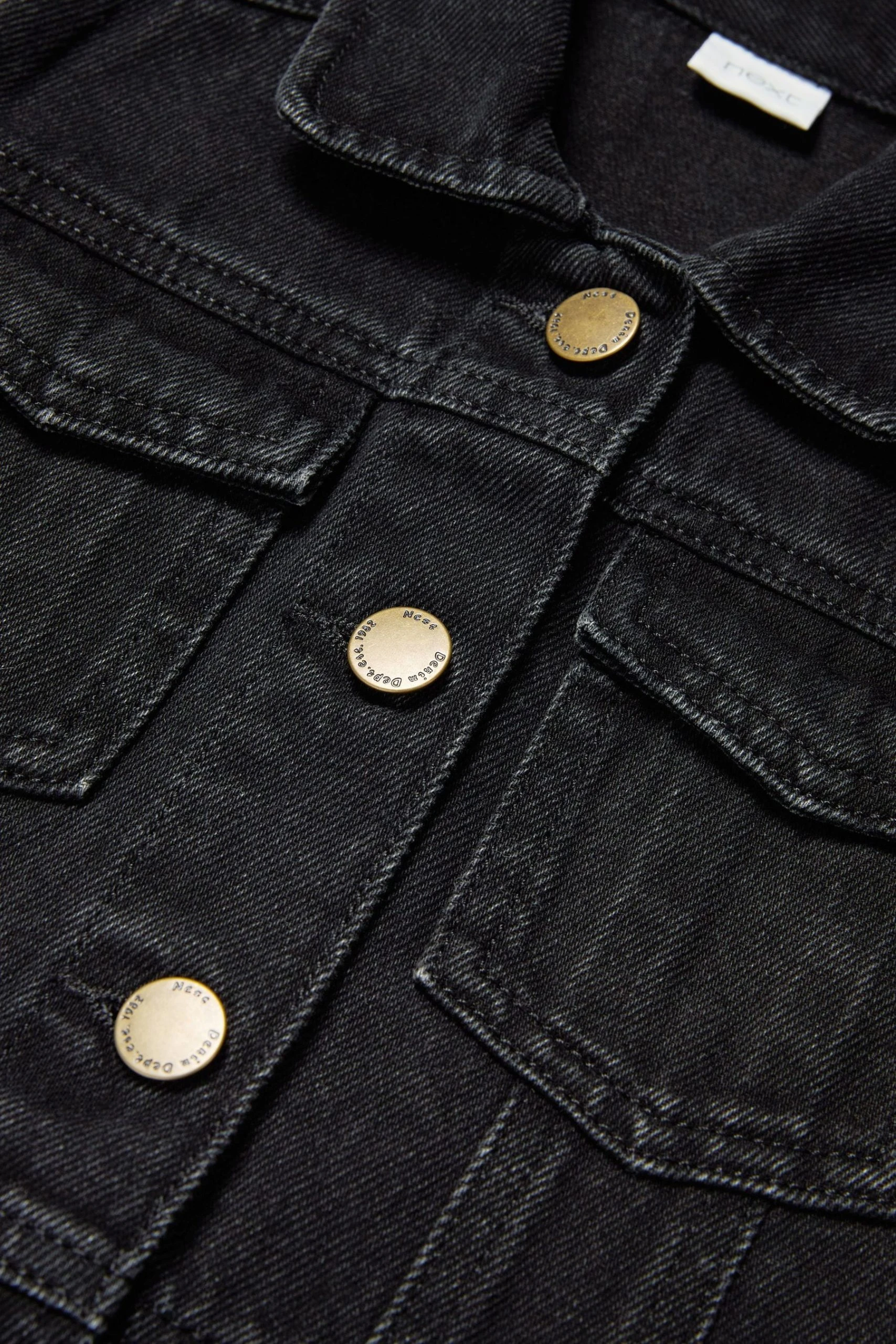 Next Black Fitted Denim Dress (3-16yrs) 8 Next Black Fitted Denim Dress (3-16yrs) - Image 6