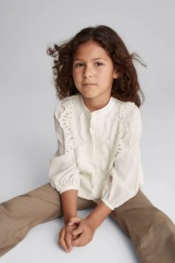 Reiss Piper Junior Embroidered Detail Blouse