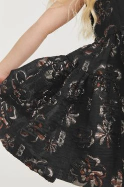 Baker By Ted Baker Black Jacquard Dress -Angel & Rocket Shop A87 575s7