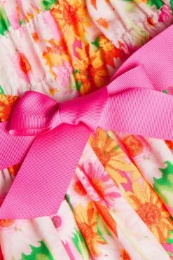 Monsoon Pink Stripe Floral Bloom Dress -Angel & Rocket Shop A90252s3