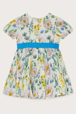 Monsoon Baby Blue Pretty Floral Print Dress -Angel & Rocket Shop A90832s2