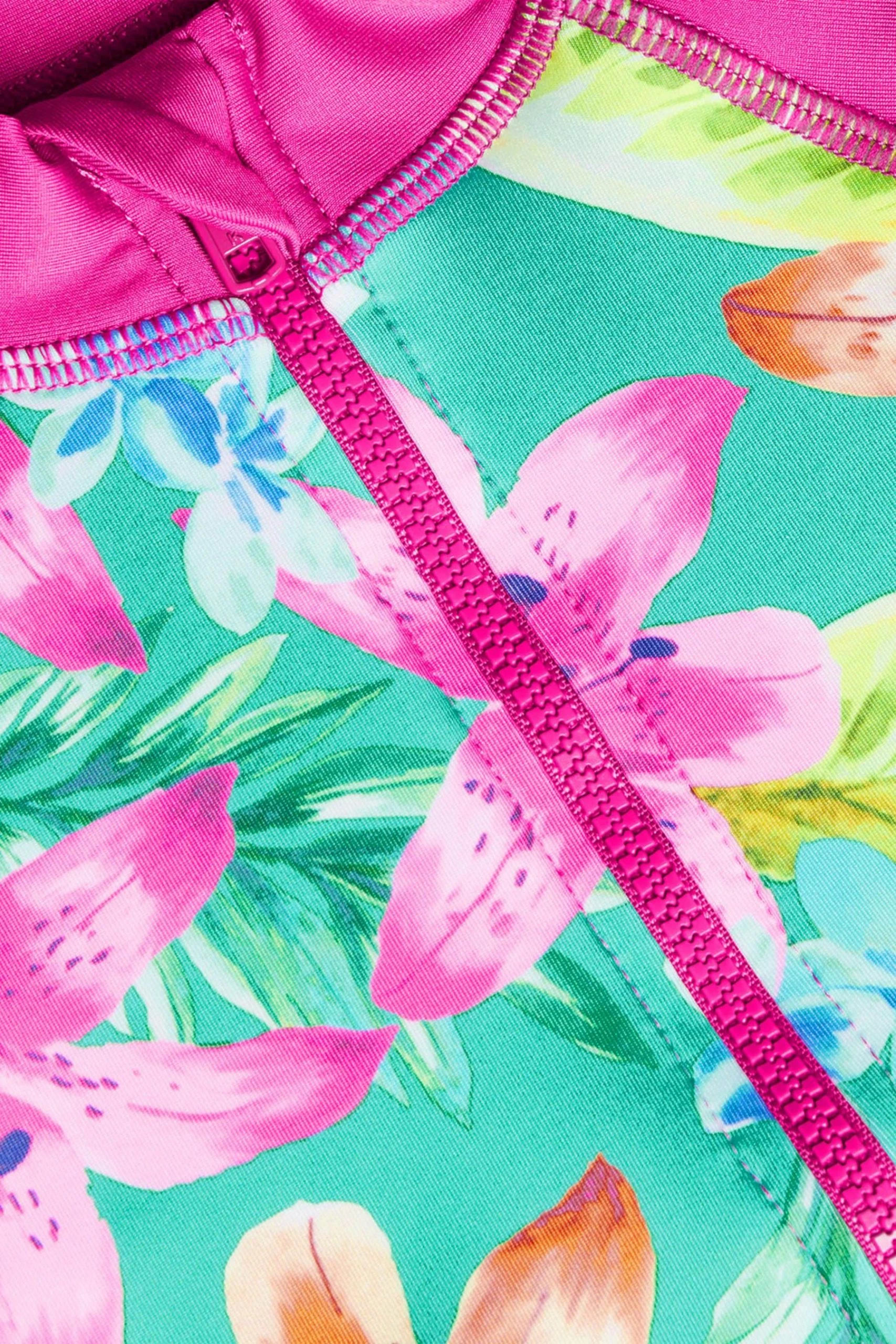 Monsoon Green Tropical Print Long Sleeve Swimsuit With Protection 5 Monsoon Green Tropical Print Long Sleeve Swimsuit With Protection - Image 3