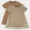 KIDLY Brown Perfect T-Shirt Dresses 2 Pack 1 KIDLY Brown Perfect T-Shirt Dresses 2 Pack -Angel & Rocket Shop A91133s