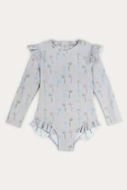 KIDLY Purple Recycled Long Sleeve Swimsuit