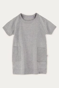 KIDLY Grey Organic Pocket Dress -Angel & Rocket Shop A91193s3