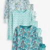 Next Blue Floral 3 Pack Pyjamas (9mths-12yrs) 2 Next Blue Floral 3 Pack Pyjamas (9mths-12yrs) -Angel & Rocket Shop C06025s