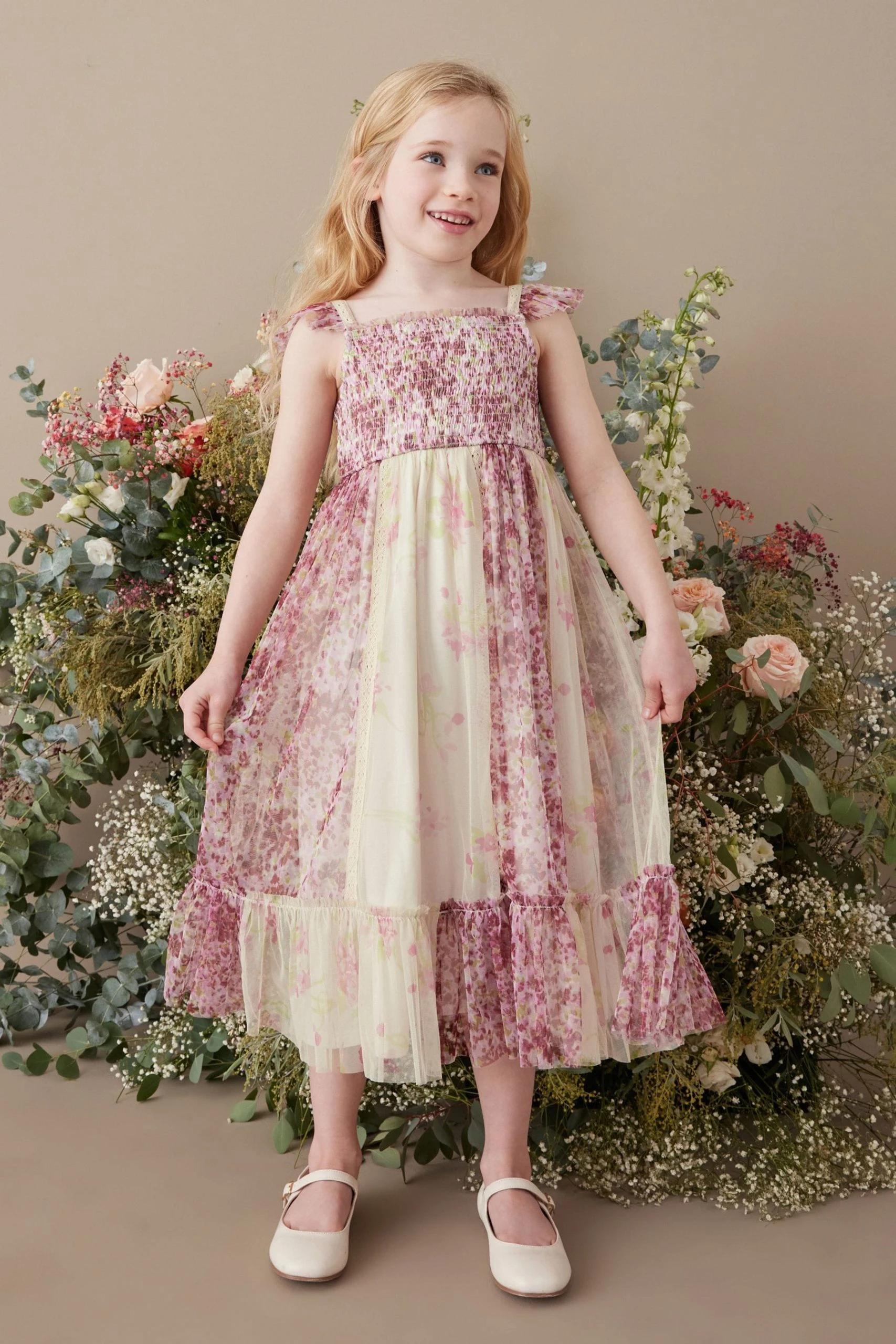 Next Mesh Strappy Midi Dress (3-16yrs) 3 Next Mesh Strappy Midi Dress (3-16yrs)