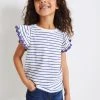 Next Broderie Frill Sleeve T-Shirt (3-16yrs) -Angel & Rocket Shop C07 369s