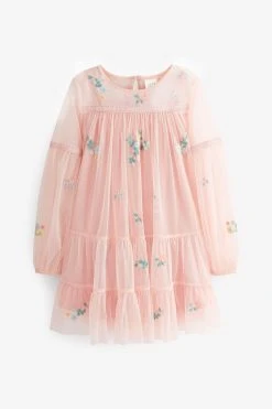 Next Embroidered Occasion Mesh Dress (3-16yrs) -Angel & Rocket Shop C07 681s5