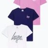 Hype. Girls White Ice Leopard Script T-Shirts 3 Pack -Angel & Rocket Shop C09040s