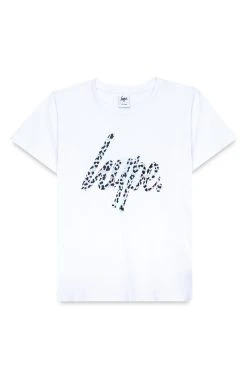 Hype. Girls White Ice Leopard Script T-Shirts 3 Pack -Angel & Rocket Shop C09040s2