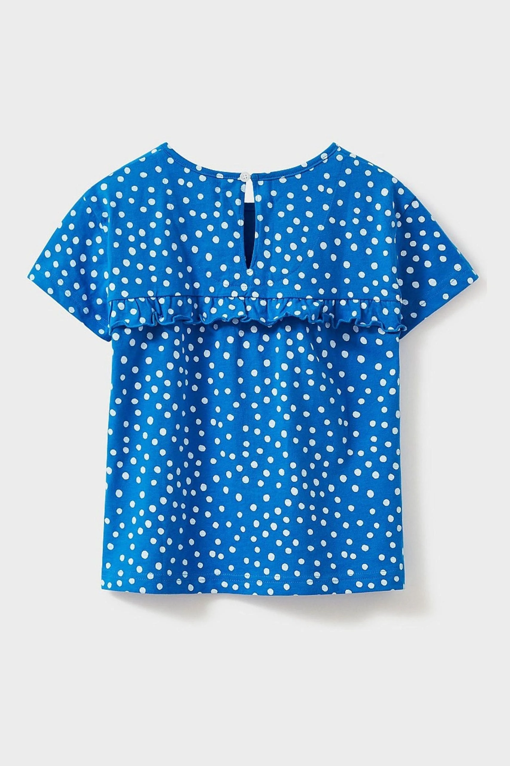 Crew Clothing Company Blue Spot Cotton Casual Jersey Top 4 Crew Clothing Company Blue Spot Cotton Casual Jersey Top - Image 2