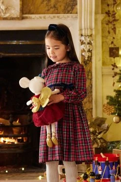 Trotters London Red Bonnie Tartan Cotton Dress