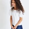 Next Broderie Puff Sleeve T-Shirt (3-16yrs) -Angel & Rocket Shop C16 296s