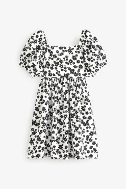 Next Patterned Puff Sleeve Dress (3-16yrs) -Angel & Rocket Shop C23 345s6