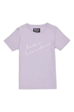 Barbour International Barbour® International Girls Lilac Purple Rossin T-Shirt -Angel & Rocket Shop C26527s5