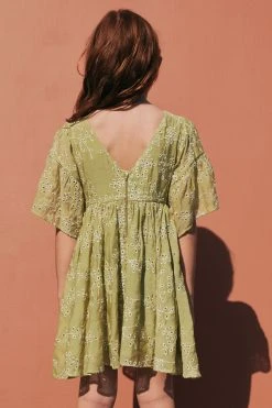 Next Soft Green Broderie Dress (3-16yrs) -Angel & Rocket Shop C30 174s2