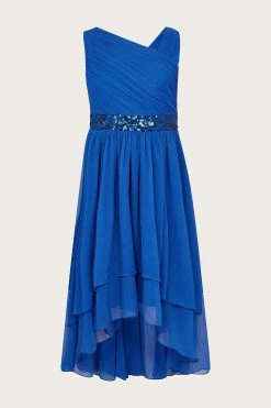 Monsoon Blue Abigail One Shoulder Prom Dress -Angel & Rocket Shop C30354s2