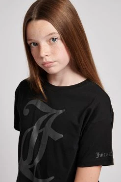 Juicy Couture Tonal Wasitband Length Boxy T-Shirt 12 Juicy Couture Tonal Wasitband Length Boxy T-Shirt -Angel & Rocket Shop C31491s4