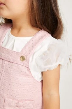 Baker By Ted Baker Pink Pique Pinafore And T-Shirt Set -Angel & Rocket Shop C35909s5