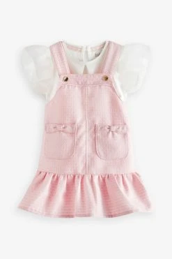 Baker By Ted Baker Pink Pique Pinafore And T-Shirt Set -Angel & Rocket Shop C35909s7