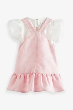 Baker By Ted Baker Pink Pique Pinafore And T-Shirt Set -Angel & Rocket Shop C35909s8