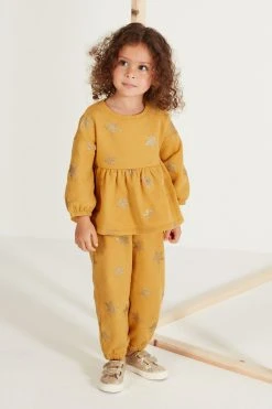 Next Ochre Yellow/Cream Glitter Star Print Peplum Hem Jumper And Joggers Set (3mths-7yrs) 9 Next Ochre Yellow/Cream Glitter Star Print Peplum Hem Jumper And Joggers Set (3mths-7yrs) -Angel & Rocket Shop C39632s2