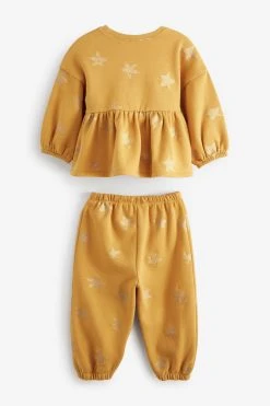 Next Ochre Yellow/Cream Glitter Star Print Peplum Hem Jumper And Joggers Set (3mths-7yrs) 13 Next Ochre Yellow/Cream Glitter Star Print Peplum Hem Jumper And Joggers Set (3mths-7yrs) -Angel & Rocket Shop C39632s6