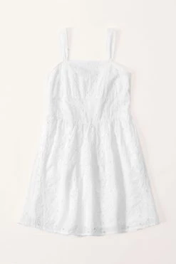 Abercrombie & Fitch White Floral Embroidered Easter Dress