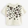 Next Ecru White Animal Sequin T-Shirt (3-16yrs) -Angel & Rocket Shop C41224s