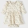 Lil Atelier Cream Floral Frill Dress -Angel & Rocket Shop C44963s