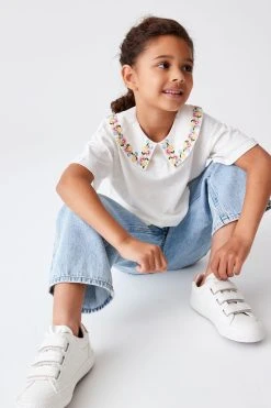 Next Floral Embroidered Collar T-Shirt (3-16yrs) -Angel & Rocket Shop C47 914s5