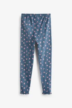 Next Green/Navy Blue 2 Pack Floral Snuggle Pyjamas (3-16yrs) 5 Next Green/Navy Blue 2 Pack Floral Snuggle Pyjamas (3-16yrs) -Angel & Rocket Shop C48083s2