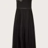 Monsoon Black Scatter Sequin One-Shoulder Prom Dress -Angel & Rocket Shop C48308s