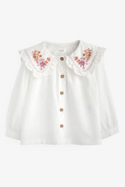 Next Pink Embroidered Pinafore And Blouse Set (3mths-8yrs) -Angel & Rocket Shop C49 665s6