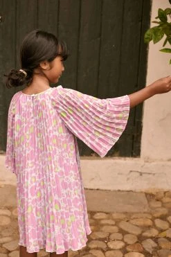 Next Purple Animal Print Pleated Angel Sleeve Dress (3-16yrs) 8 Next Purple Animal Print Pleated Angel Sleeve Dress (3-16yrs) -Angel & Rocket Shop C50 759s2