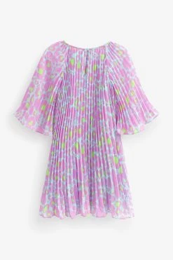 Next Purple Animal Print Pleated Angel Sleeve Dress (3-16yrs) 11 Next Purple Animal Print Pleated Angel Sleeve Dress (3-16yrs) -Angel & Rocket Shop C50 759s5