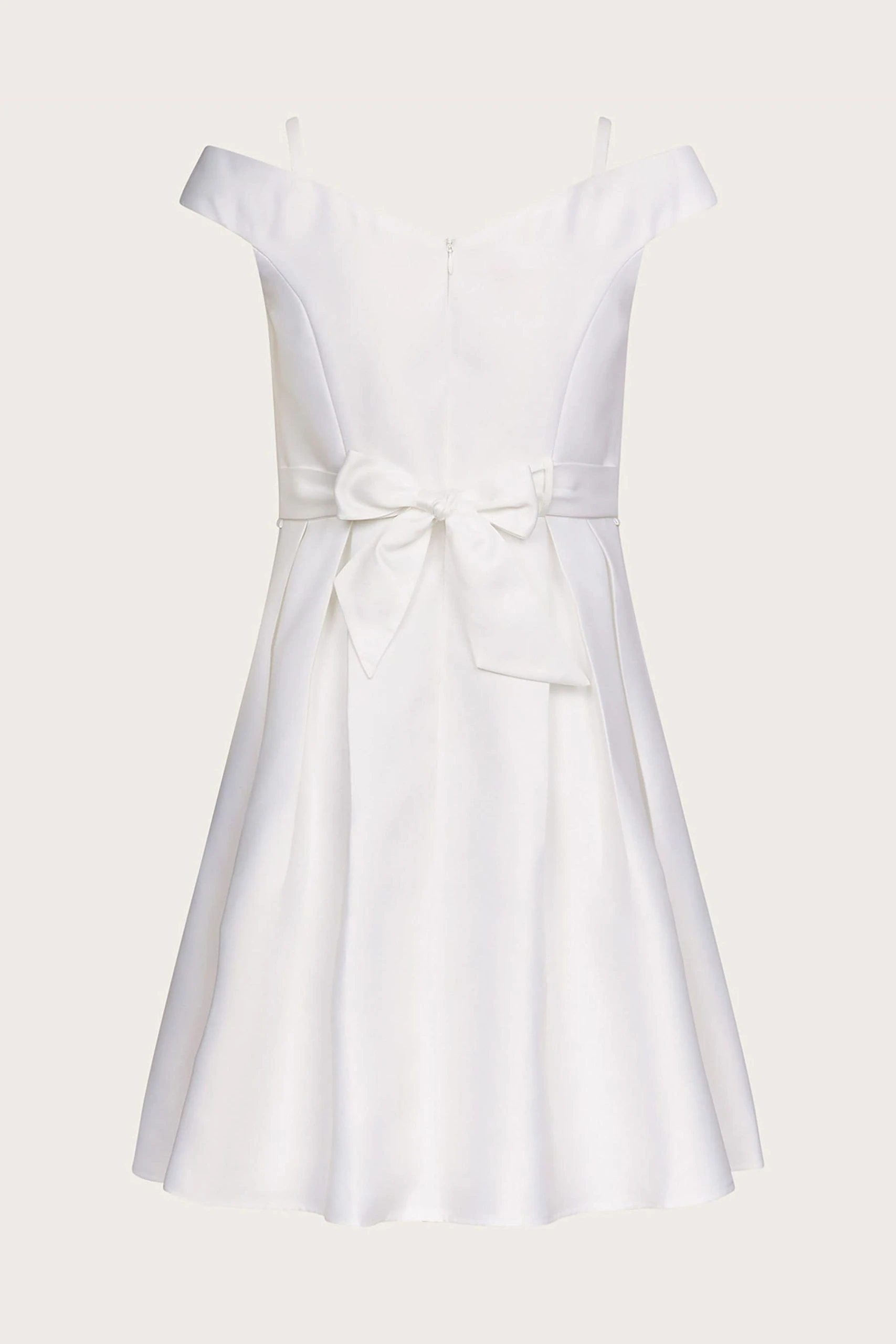 Monsoon Natural Duchess Twill Bardot Prom Dress 3 Monsoon Natural Duchess Twill Bardot Prom Dress