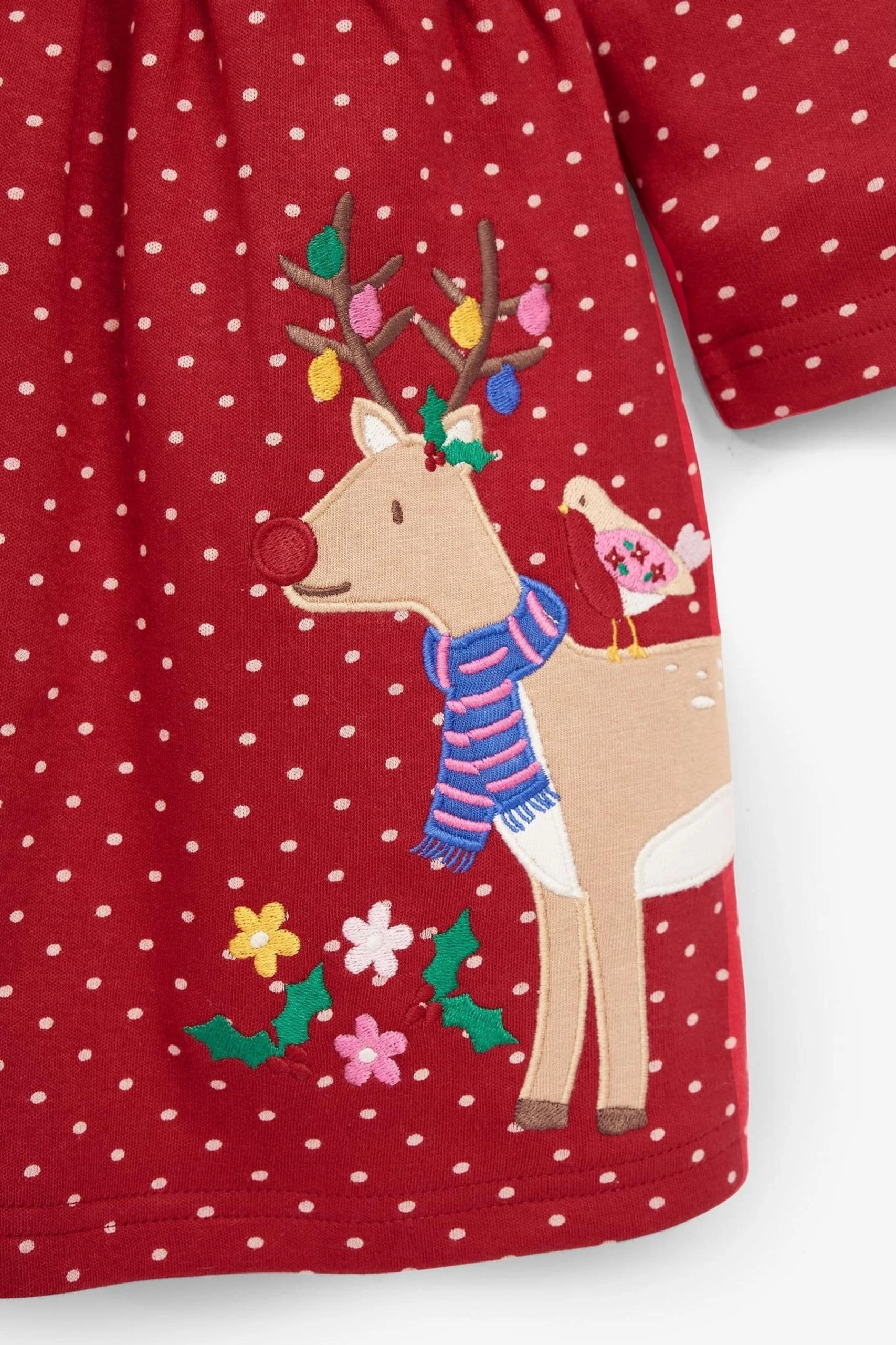 Jojo Maman Bebe JoJo Maman Bébé Reindeer Appliqué Dress 4 Jojo Maman Bebe JoJo Maman Bébé Reindeer Appliqué Dress - Image 2