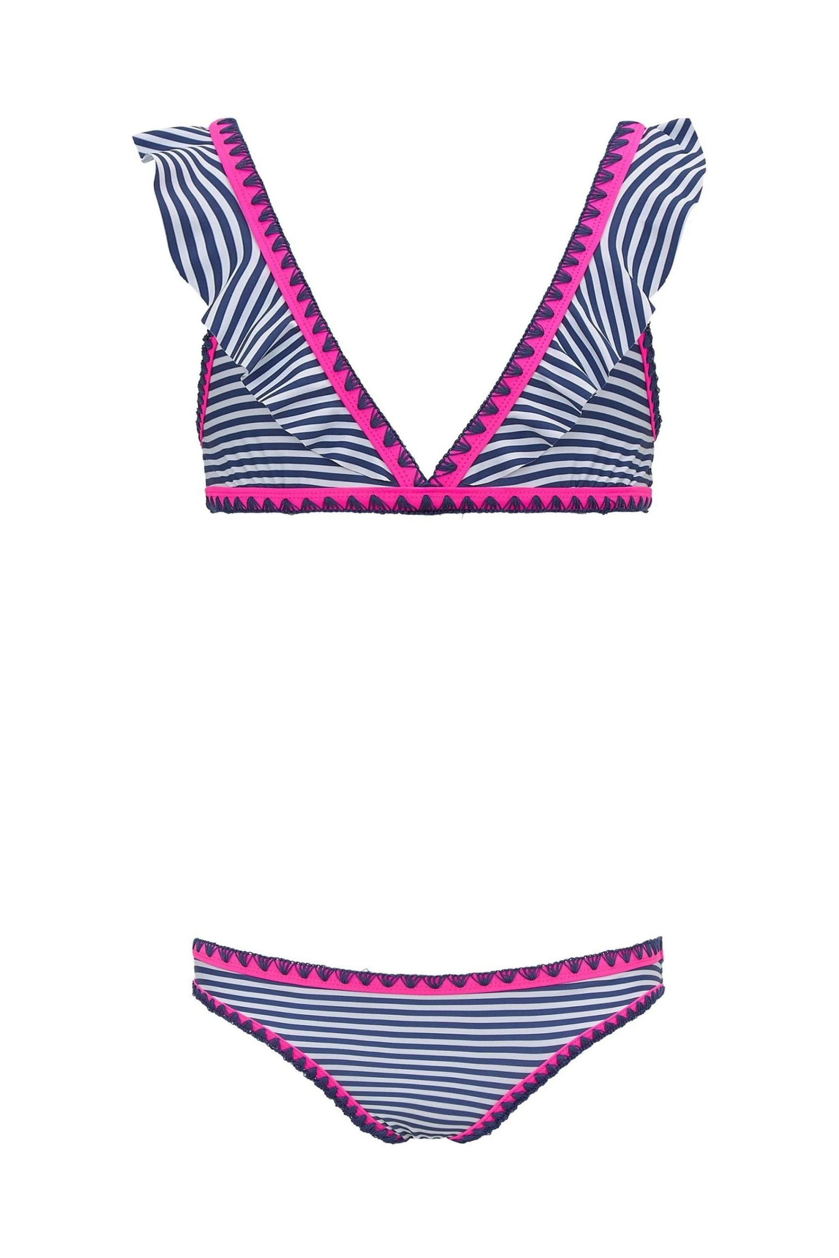 Sunuva Navy Blue And White Striped Crochet Bikini 5 Sunuva Navy Blue And White Striped Crochet Bikini - Image 3