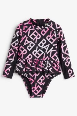 Baker By Ted Baker Pink Logo Swimsuit