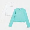 River Island Girls Blue Lace Hem T-Shirt 2 Pack -Angel & Rocket Shop C56547s