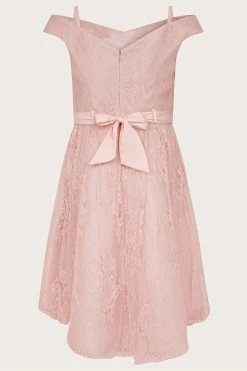 Monsoon Pink Lace Bardot Dress 6 Monsoon Pink Lace Bardot Dress -Angel & Rocket Shop C56573s2