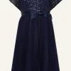 Monsoon Blue Cape Sleeve Diamond Sequin Keita Dress -Angel & Rocket Shop C58684s