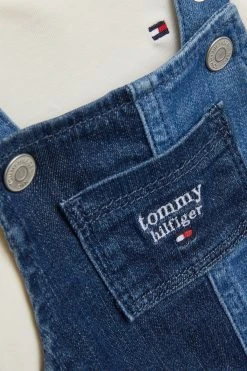 Tommy Hilfiger Cream Baby Dungaree Set -Angel & Rocket Shop C60270s3