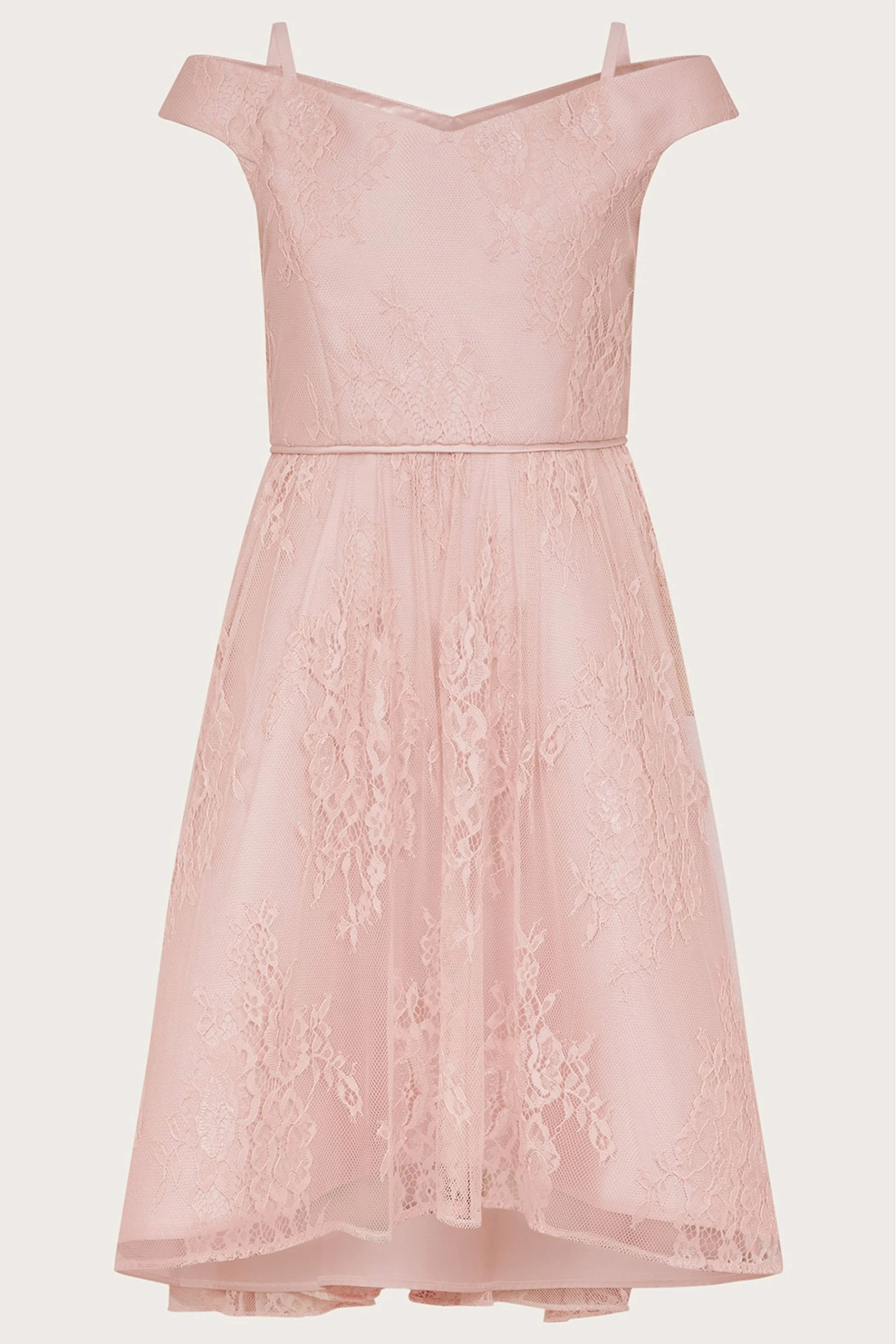 Monsoon Pink Lace Bardot Dress 3 Monsoon Pink Lace Bardot Dress