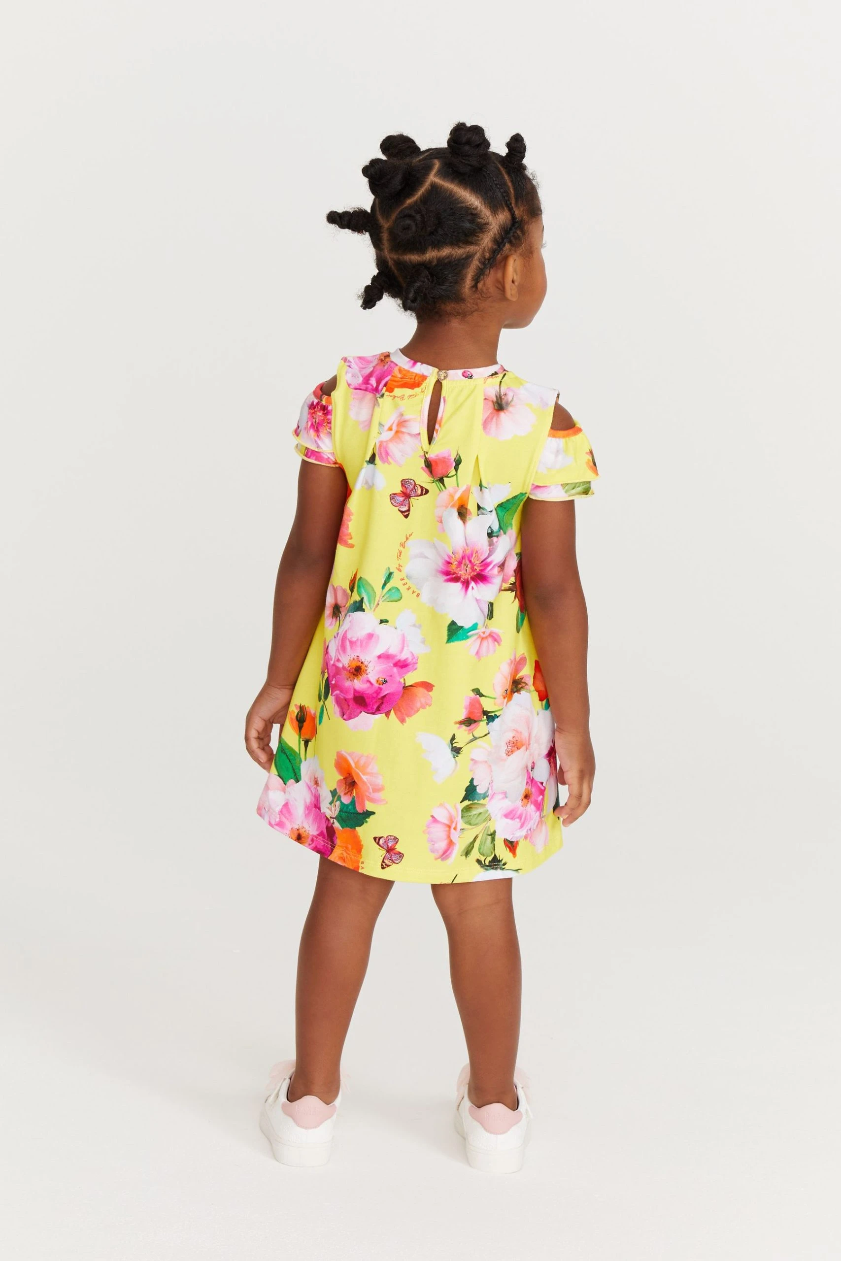 Baker By Ted Baker Yellow Floral Jersey Dress 4 Baker By Ted Baker Yellow Floral Jersey Dress - Image 2