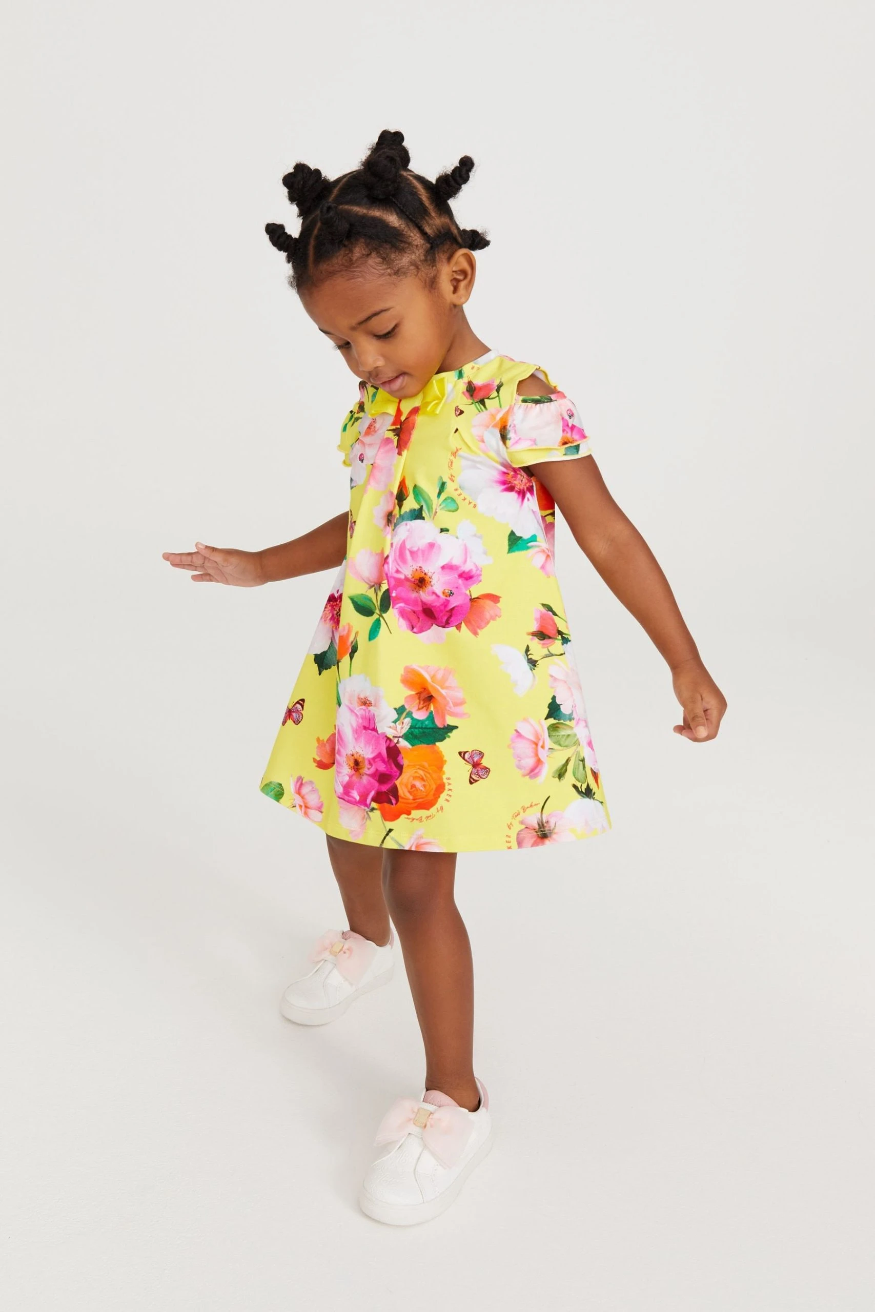 Baker By Ted Baker Yellow Floral Jersey Dress 5 Baker By Ted Baker Yellow Floral Jersey Dress - Image 3