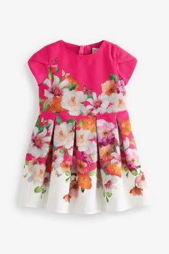 Baker By Ted Baker Pink Floral Ottoman Dress -Angel & Rocket Shop C61063s9